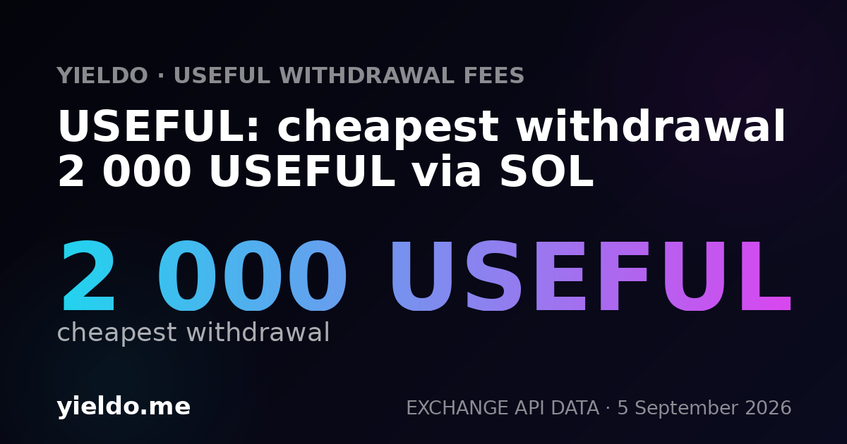 USEFUL: cheapest withdrawal 2 000 USEFUL via SOL