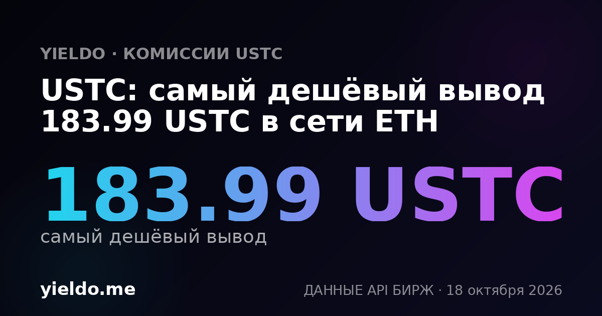 USTC: самый дешёвый вывод 183.99 USTC в сети ETH