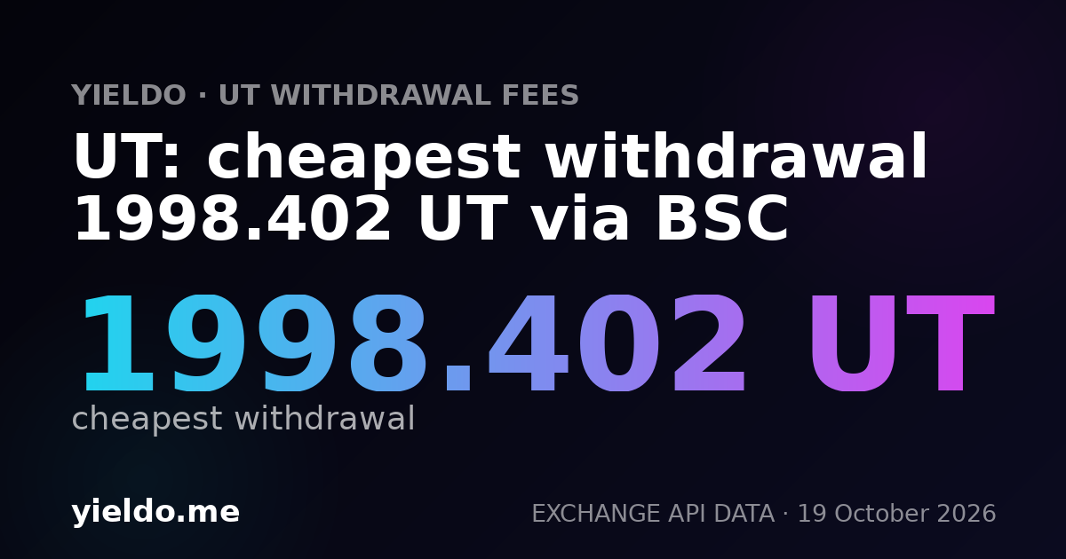 UT: cheapest withdrawal 1998.402 UT via BSC