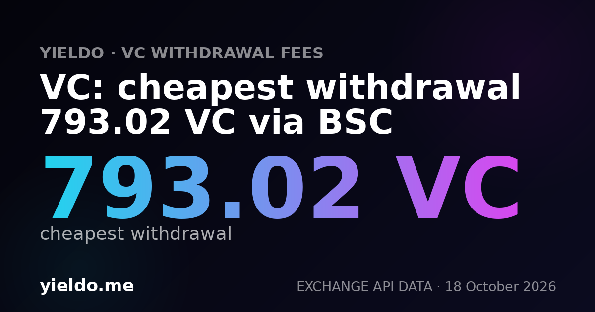 VC: cheapest withdrawal 793.02 VC via BSC