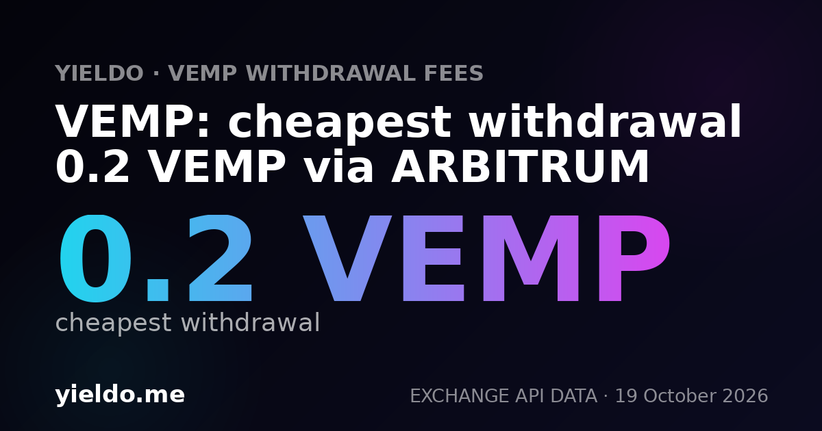 VEMP: cheapest withdrawal 0.2 VEMP via ARBITRUM
