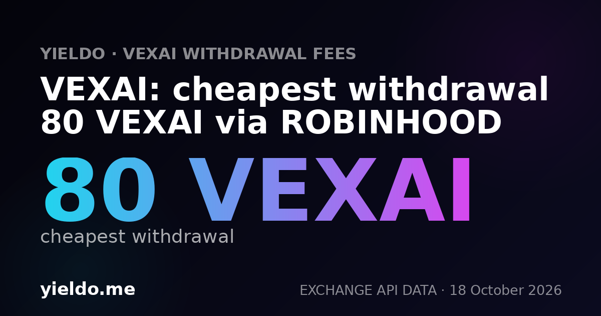 VEXAI: cheapest withdrawal 80 VEXAI via ROBINHOOD