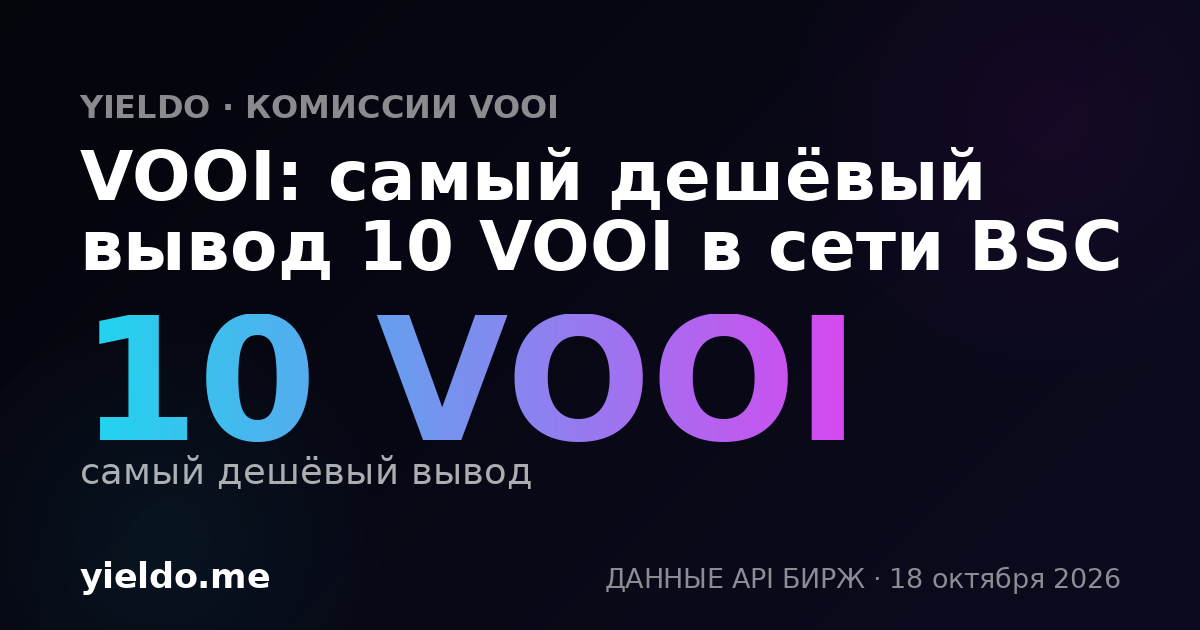 VOOI: самый дешёвый вывод 10 VOOI в сети BSC