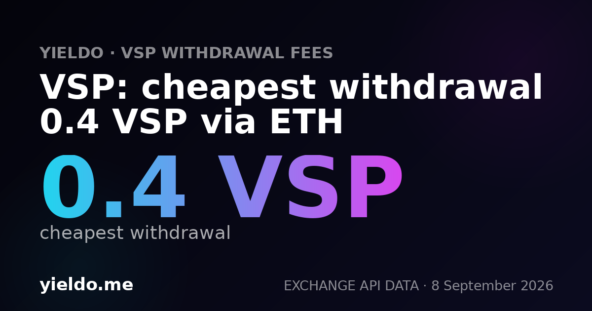 VSP: cheapest withdrawal 0.4 VSP via ETH
