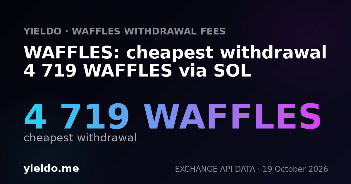 WAFFLES: cheapest withdrawal 4 719 WAFFLES via SOL