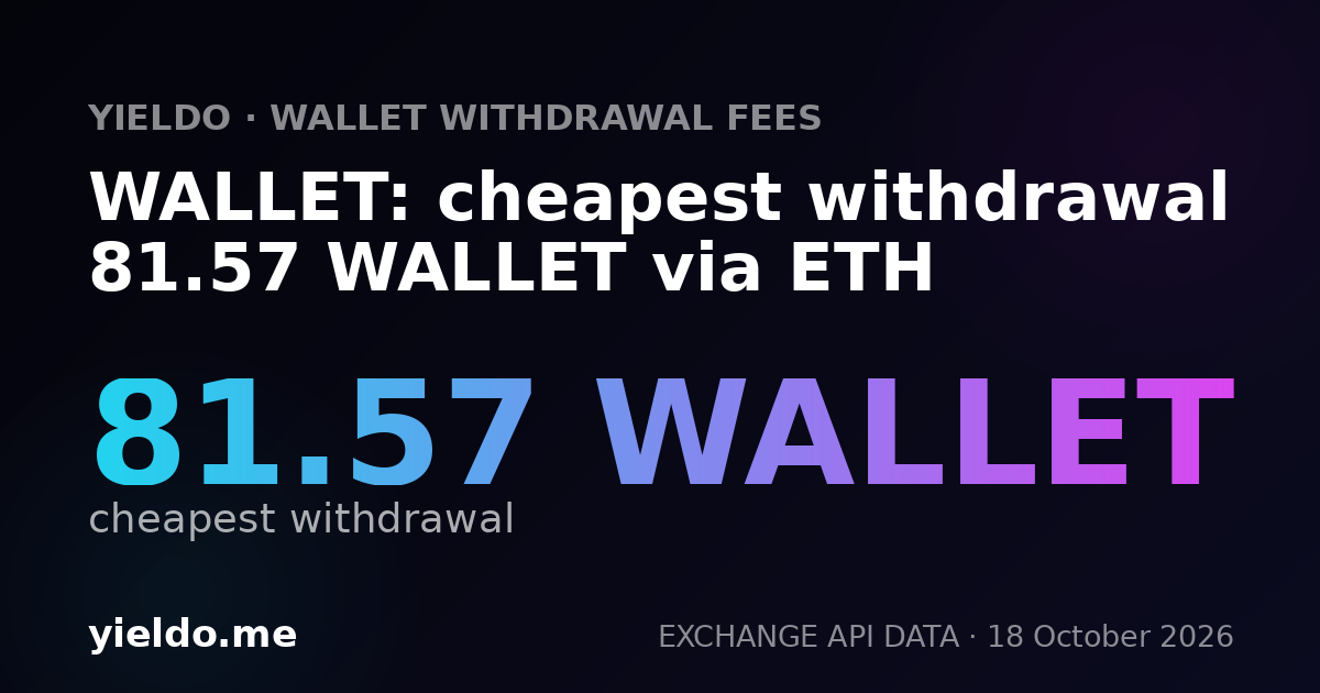 WALLET: cheapest withdrawal 81.57 WALLET via ETH
