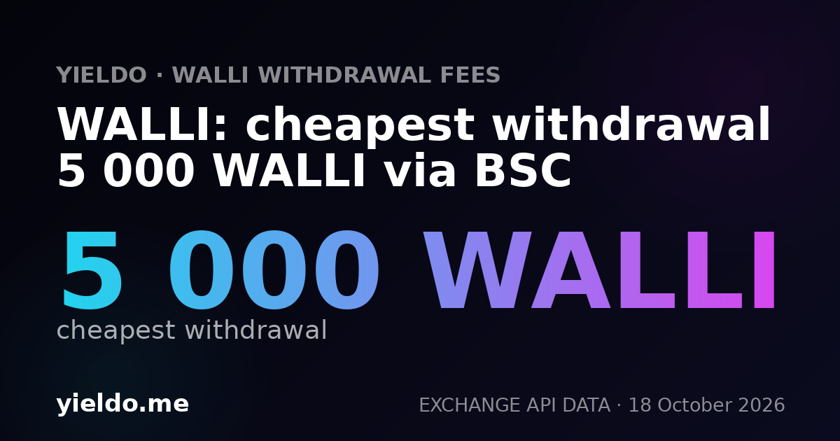WALLI: cheapest withdrawal 5 000 WALLI via BSC