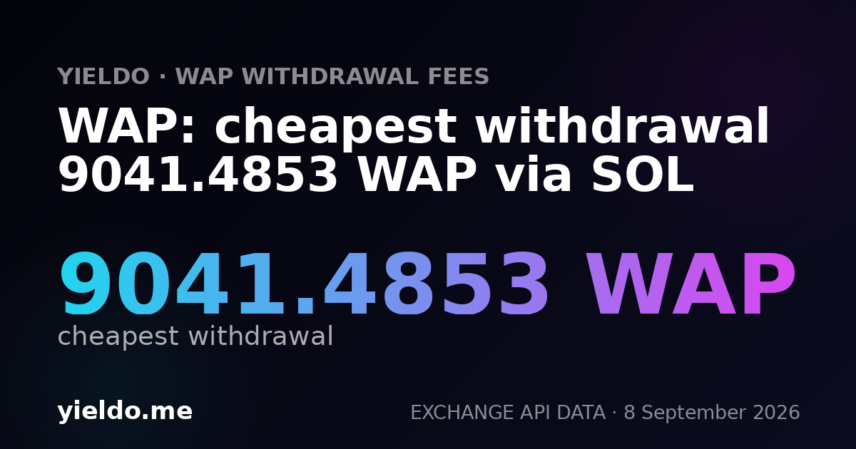 WAP: cheapest withdrawal 9041.4853 WAP via SOL