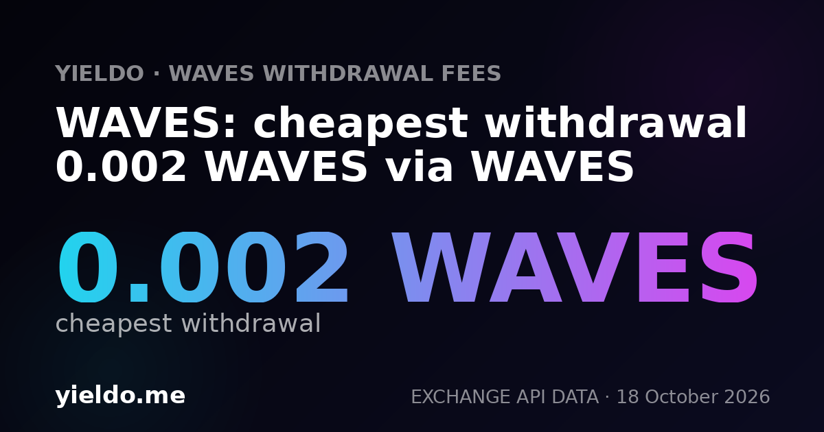 WAVES: cheapest withdrawal 0.002 WAVES via WAVES