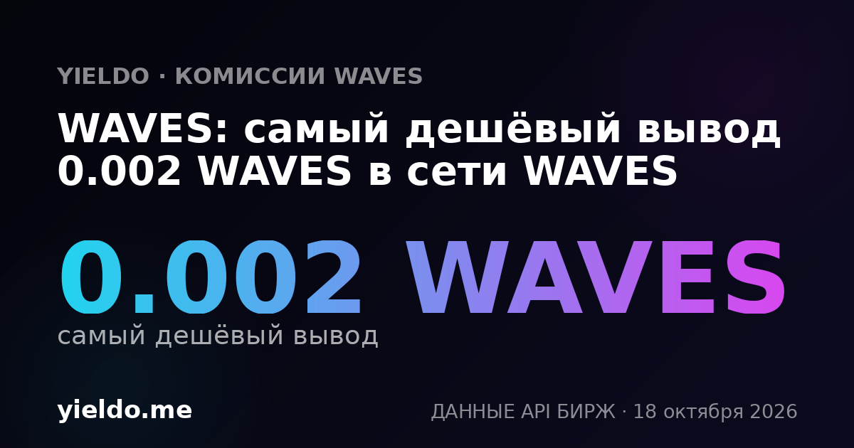 WAVES: самый дешёвый вывод 0.002 WAVES в сети WAVES