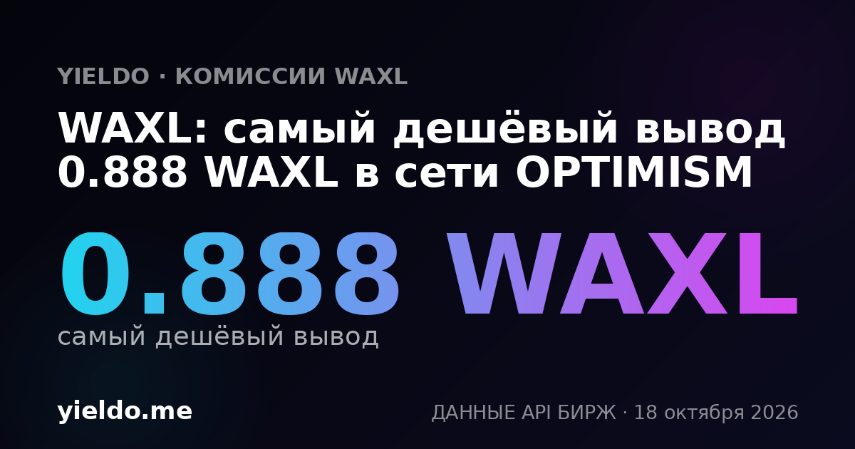 WAXL: самый дешёвый вывод 0.888 WAXL в сети OPTIMISM