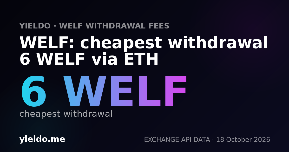 WELF: cheapest withdrawal 6 WELF via ETH
