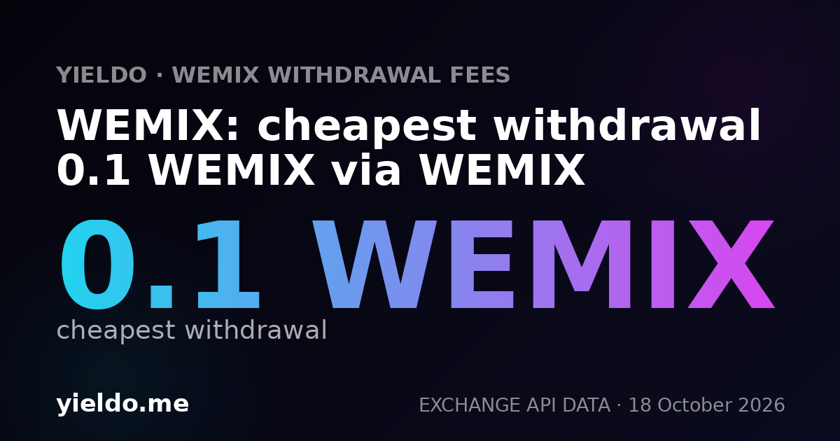 WEMIX: cheapest withdrawal 0.1 WEMIX via WEMIX