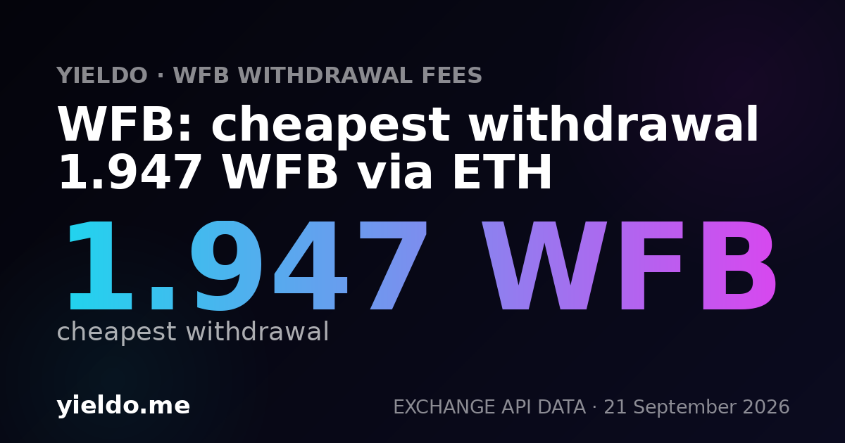 WFB: cheapest withdrawal 1.957 WFB via ETH