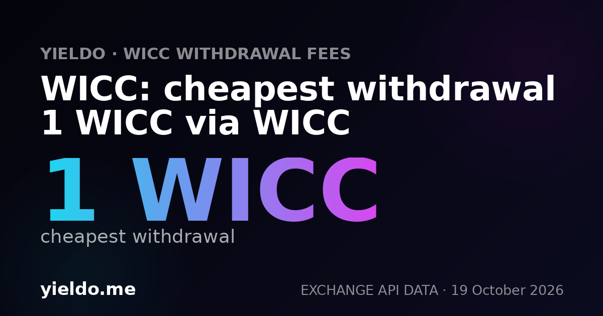WICC: cheapest withdrawal 1 WICC via WICC