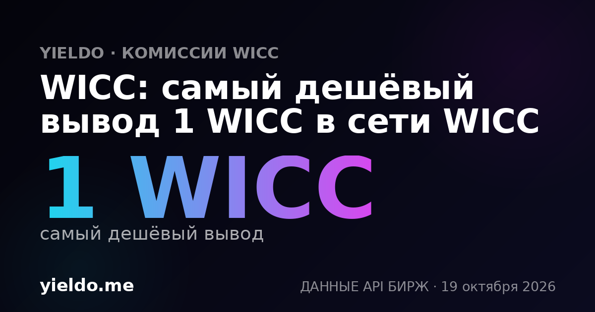 WICC: самый дешёвый вывод 1 WICC в сети WICC