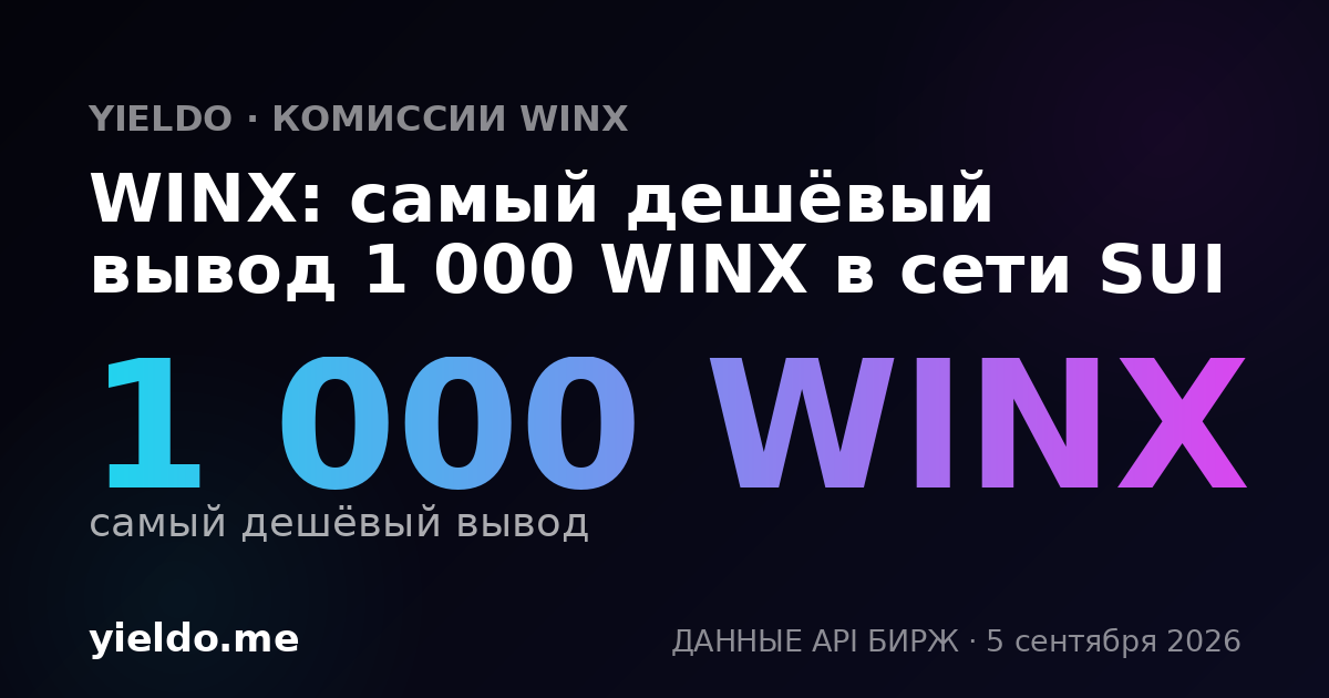 WINX: самый дешёвый вывод 1 000 WINX в сети SUI