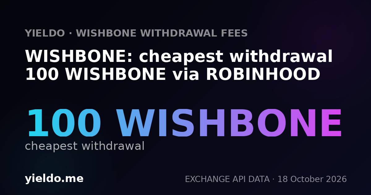 WISHBONE: cheapest withdrawal 100 WISHBONE via ROBINHOOD