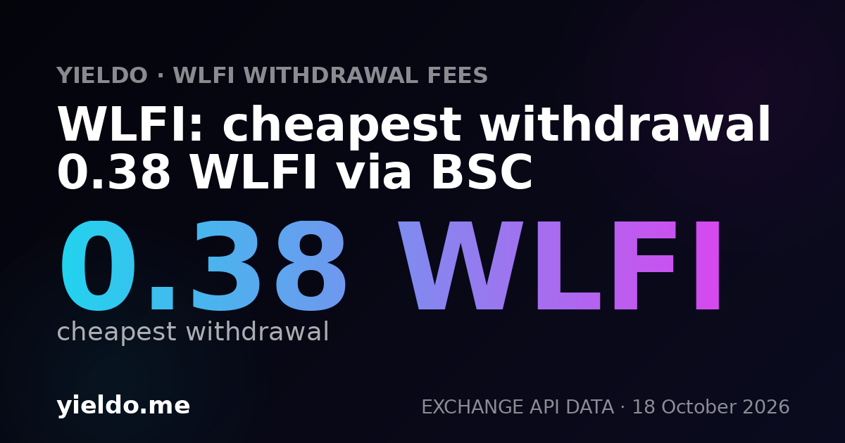 WLFI: cheapest withdrawal 0.38 WLFI via BSC