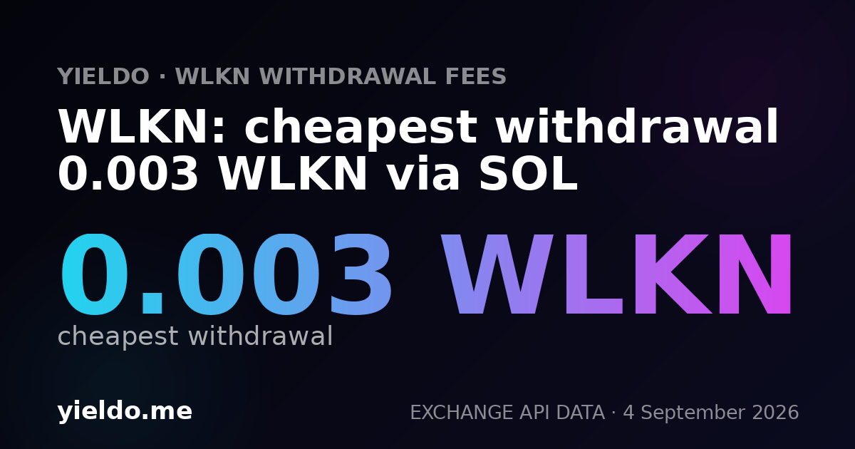 WLKN: cheapest withdrawal 0.003 WLKN via SOL