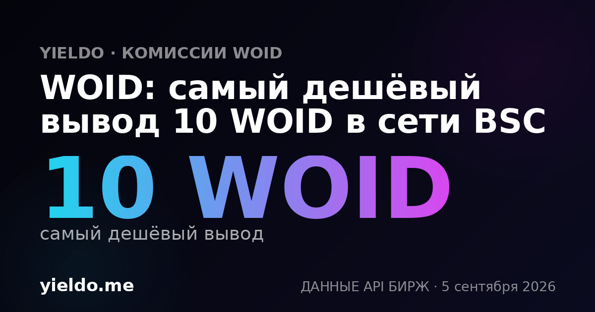 WOID: самый дешёвый вывод 10 WOID в сети BSC