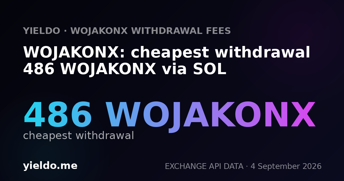 WOJAKONX: cheapest withdrawal 486 WOJAKONX via SOL