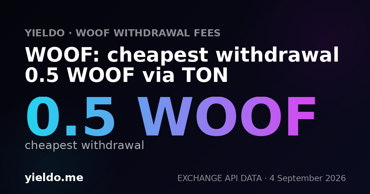 WOOF: cheapest withdrawal 0.5 WOOF via TON