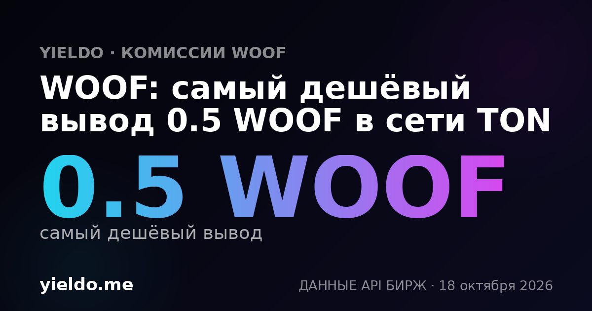 WOOF: самый дешёвый вывод 0.5 WOOF в сети TON