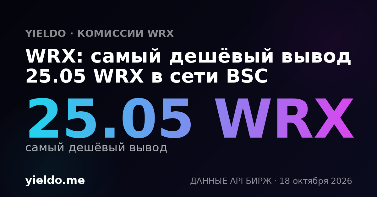 WRX: самый дешёвый вывод 25.05 WRX в сети BSC