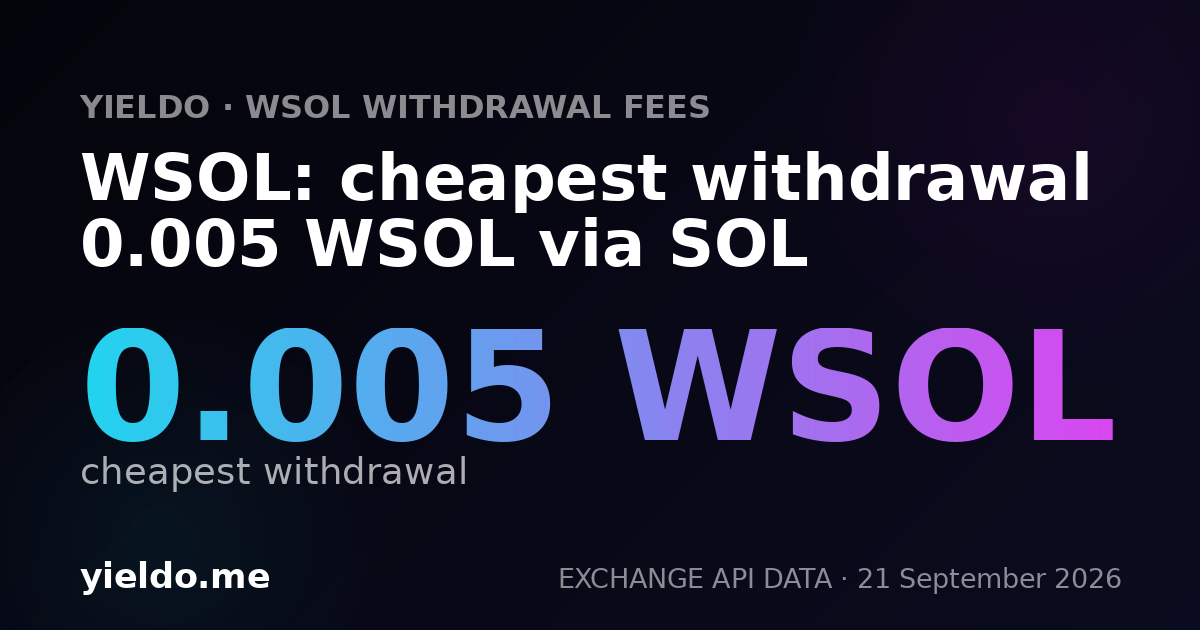 WSOL: cheapest withdrawal 0.005 WSOL via SOL