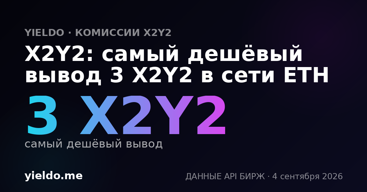 X2Y2: самый дешёвый вывод 3 X2Y2 в сети ETH