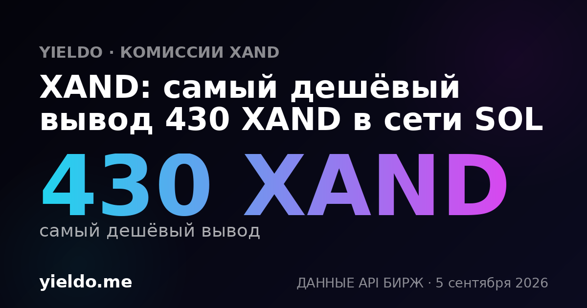 XAND: самый дешёвый вывод 430 XAND в сети SOL