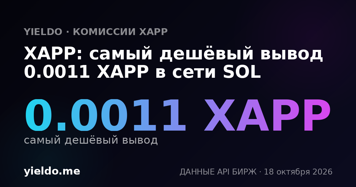 XAPP: самый дешёвый вывод 0.0011 XAPP в сети SOL