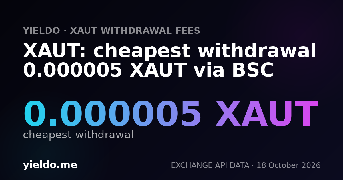 XAUT: cheapest withdrawal 0.000005 XAUT via BSC