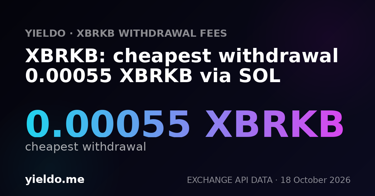 XBRKB: cheapest withdrawal 0.00055 XBRKB via SOL