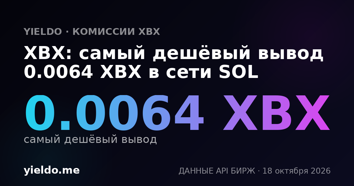 XBX: самый дешёвый вывод 0.0063 XBX в сети SOL
