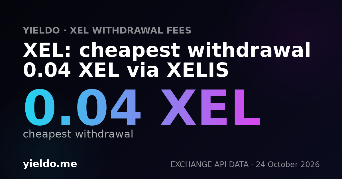 XEL: cheapest withdrawal 0.04 XEL via XELIS