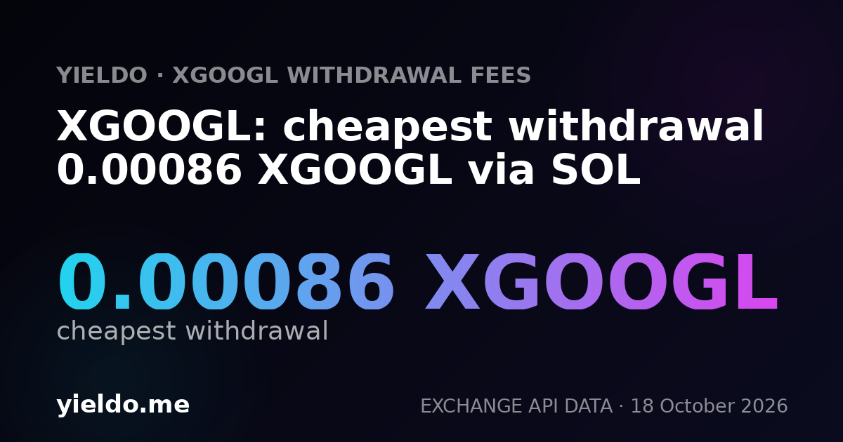 XGOOGL: cheapest withdrawal 0.00086 XGOOGL via SOL