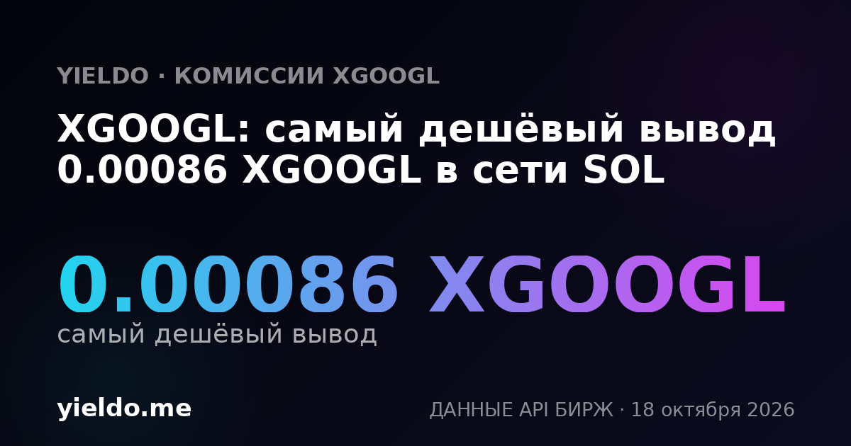 XGOOGL: самый дешёвый вывод 0.00086 XGOOGL в сети SOL