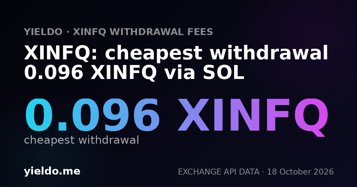 XINFQ: cheapest withdrawal 0.095 XINFQ via SOL