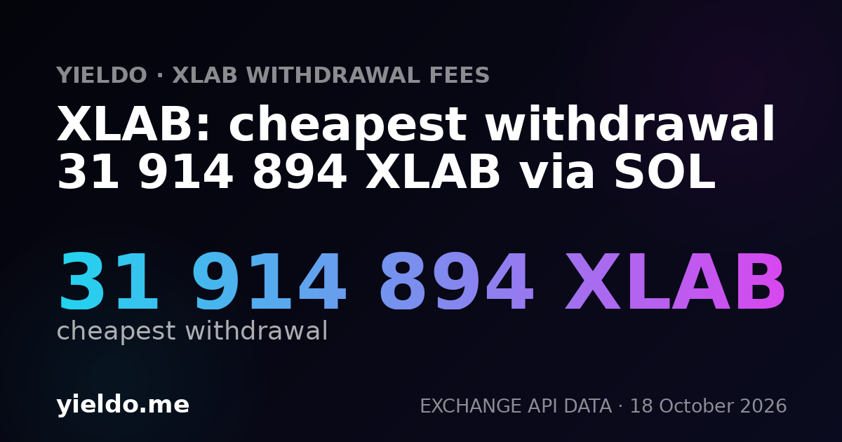 XLAB: cheapest withdrawal 31 914 894 XLAB via SOL