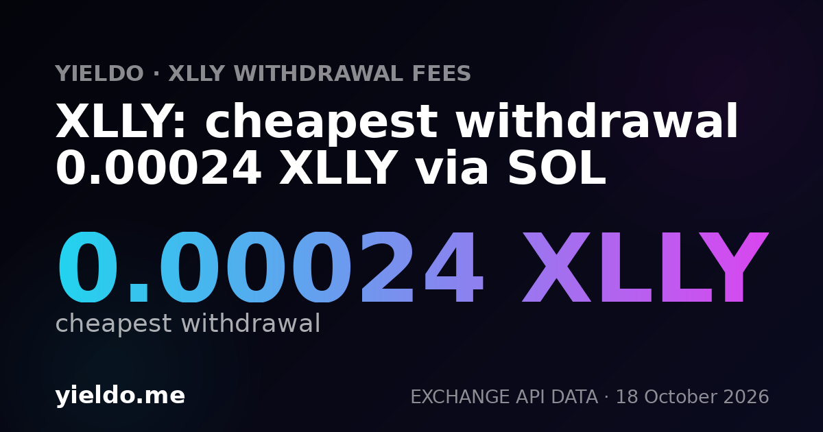 XLLY: cheapest withdrawal 0.00024 XLLY via SOL