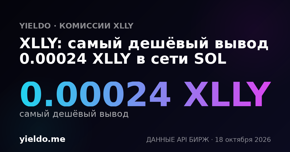 XLLY: самый дешёвый вывод 0.00024 XLLY в сети SOL