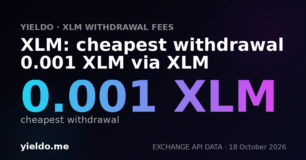 XLM: cheapest withdrawal 0.001 XLM via XLM