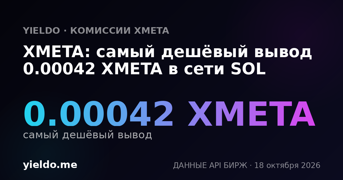 XMETA: самый дешёвый вывод 0.00041 XMETA в сети SOL