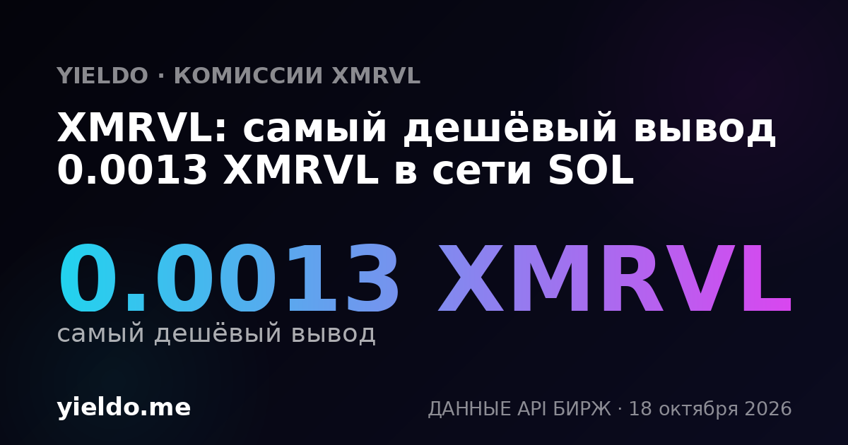 XMRVL: самый дешёвый вывод 0.0013 XMRVL в сети SOL