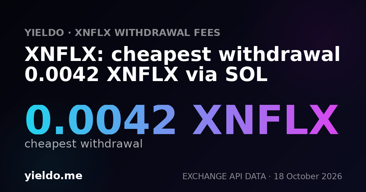 XNFLX: cheapest withdrawal 0.0042 XNFLX via SOL