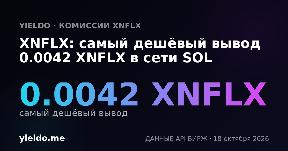 XNFLX: самый дешёвый вывод 0.0042 XNFLX в сети SOL