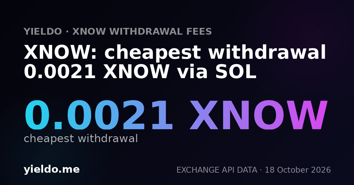 XNOW: cheapest withdrawal 0.0021 XNOW via SOL