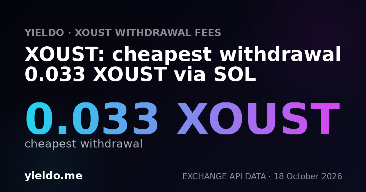 XOUST: cheapest withdrawal 0.033 XOUST via SOL